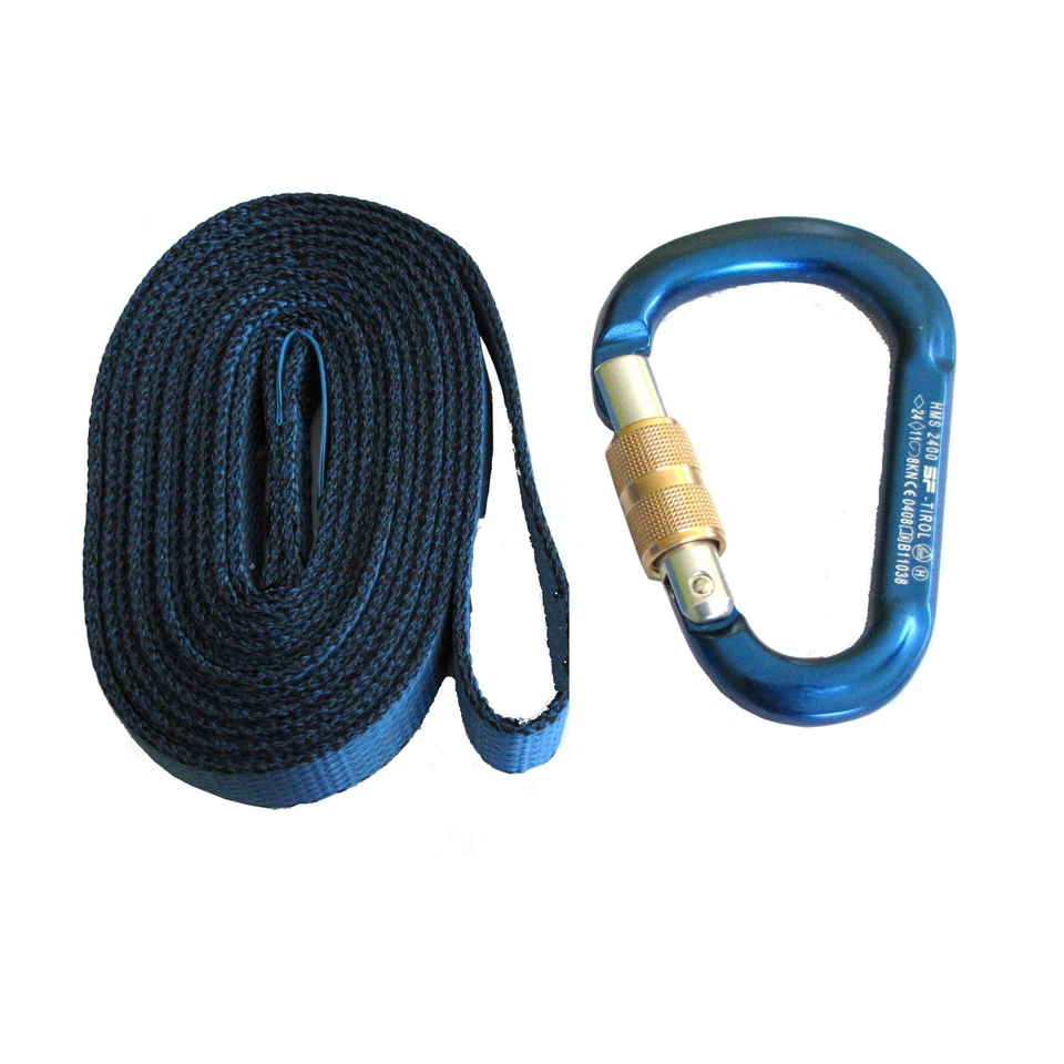 Feuerwehr-Bandschlinge 180 + HMS-Karabiner (Atemschutz Notfall Absturzsicherung) - Bild 1 von 1