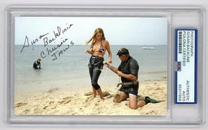 Susan Backlinie Signed Photo (PSA) Inscribed "Chrissie Jaws" Behind the Scenes - Picture 1 of 2