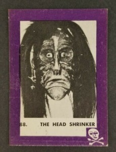 Vintage 1963 Rosan Terror Monster Series The Head Shrinker Card #88