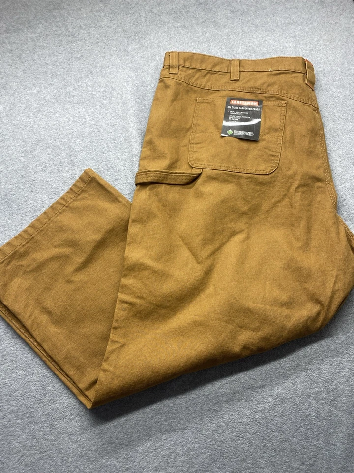 Calça Craftsman Carpinteiro Masculina 50x30 Frente Plana Pato Marrom 8 Bolsos Laço Martelo - Imagem 1 de 4