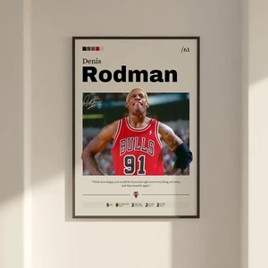 Denis Rodman Poster, Chicago Bulls Kunst, Basketball Druck, Rodman Bulls Kunst - Bild 1 von 10