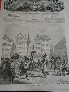 Gravure 1859 - Une Mascarade à Bade - Picture 1 of 1
