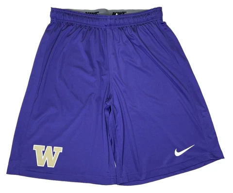 Men's Nike Dri-Fit Washington Huskies Athletic Shorts Purple Size Large Cover