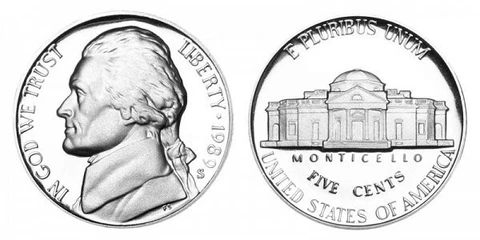 1989 S Proof efferson Nickel Cover