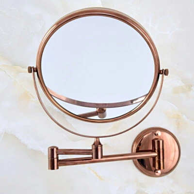 Rose Gold Copper 8" Wall Mounted Swing Arm 2-Sided Magnifying Mirror fba637 - Image 1 of 4
