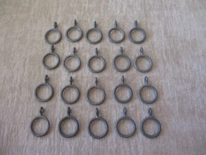 Vintage Metal Curtain Rings With Eyelet 20Pieces Silver 1 In.  Diameter - Picture 1 of 5