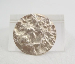 VTG Fine Silver .999 Pendant Modernist Brutalist Medallion Hammered 11.4 Grams - Picture 1 of 10