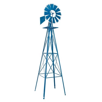 8ft New Decorative Windmill Weather Vane-Galvanized with Tips for Lawn Garden - Image 1 of 4