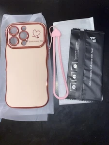 for iPhone 16 Pro Case Cute Curly Comparable ToiPhone Light Pink - Picture 1 of 1