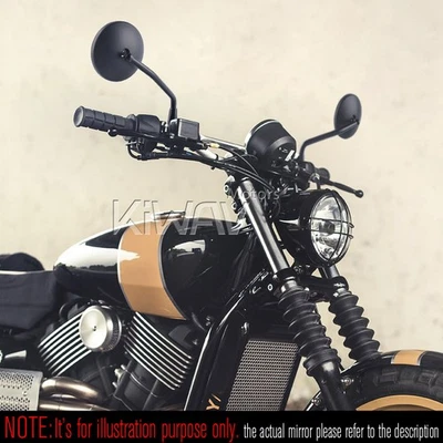 Eclipse rond rétroviseurs noir 10mm standard pour Honda Suzuki Ducati Kawasaki - Photo 1/4