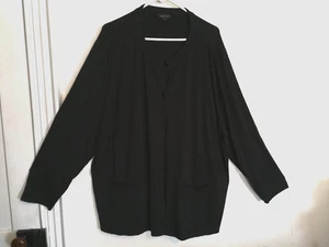 J Jill Womens Cardigan Blouse 4X Plus Black Wearever Collection Button Up Tunic - Picture 1 of 6