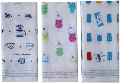 Juego de 3 toallas japonesas de algodón Tenugui gasa paño facial café pingüino nuevo Foto 1 de 4