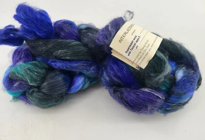 Interlacements Spinning Fiber Hand Dyed Superwash Wool Tencel 8 ounces Submarine - Image 1 of 4