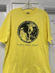 Greek Tragedy and Political Philosophy Vintage Single Stitch T-Shirt XL VGUC - Picture 1 of 8