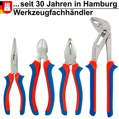 Zangen Set 4 tlg Wasserpumpen Zangensatz Kombi Spitz Seitenschneider Zange Set - Bild 1 von 4