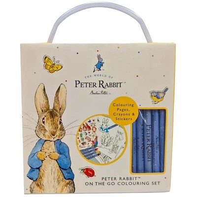 Peter Rabbit Carry Along Colouring Book Travel Set 30 Sheets 5 Crayons Stickers - Image 1 of 4