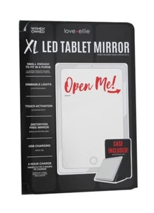 Love Ellie XL LED beleuchtet schwarz tragbar Tablet Make-up Spiegel Hülle wiederaufladbar - Bild 1 von 6