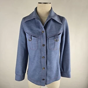 Vintage 70's Butte Knit Polyester Trucker Style Leisure Jacket Women’s SMALL  - Picture 1 of 9