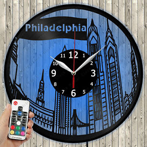 LED Clock Philadelphia LED Light Vinyl Record Wall Clock LED Wall Clock 4777