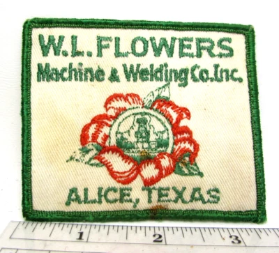 Vintage WL Flowers Machine Welding Patch Alice Texas Oil Gas Repair Fabrication - Image 1 of 3