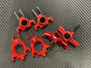 Front & Rear Aluminum Steering Knuckle Hub for Arrma Outcast 4s BLX 4x4 Red - Picture 1 of 4