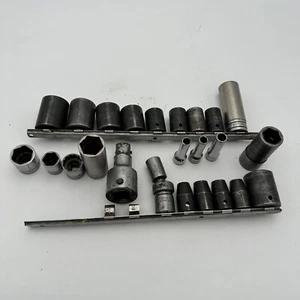 Vintage Snap On Socket Set 1/2 & 3/8"dr 25 Pcs F@st Shippn - Picture 1 of 10