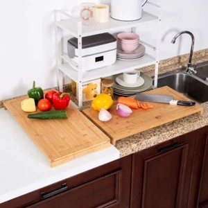 Set of 2 Bamboo Chopping Board Induction Ceramic Hob Cover Worktop Saver - Picture 1 of 9