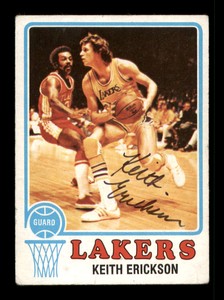 Keith Erickson Autographed 1973-74 Topps Card #117 Los Angeles Lakers 205327