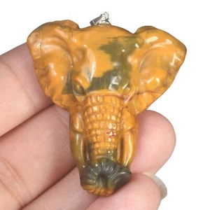 1.85" Natural Pietersite Crystal Hand Carved elephant Head Pendant  #37D67