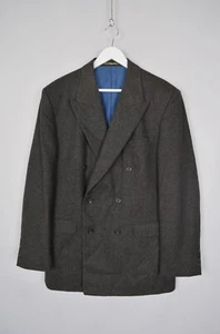 DAKS London Vintage Mens Wool Dobuel Breasted Coat Jacket US40 / EU50 P2P 22'8" - Picture 1 of 17