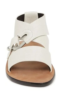 $340 RAG & BONE AUGUST SANDAL GLADIATOR CROC LEATHER ANTIQUE WHITE 37.5 (MD15) - Picture 1 of 7