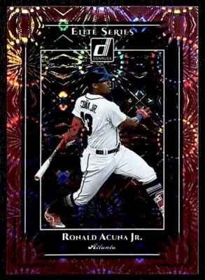 2019 Donruss Elite Series Ronald Acuna Jr. Pink Firework Atlanta Braves #ES1 - Image 1 of 2
