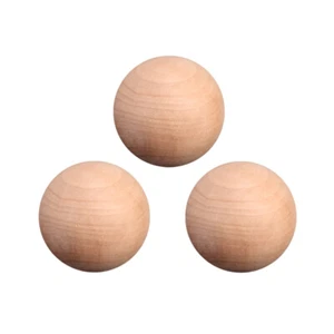 Bolas decorativas de bolas de madera 3 piezas esferas de jardín artesanía sin terminar - Imagen 1 de 12