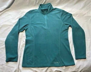 Eddie Bauer grün Fleece Pullover Jacke Damen Medium 1/4 Zip Sweatshirt Freizeit - Bild 1 von 3
