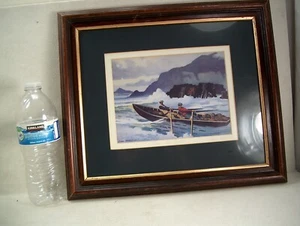 VINTAGE JOHN SKELTON WATERCOLOR "INTO THE SURF" SIGNED - Picture 1 of 6