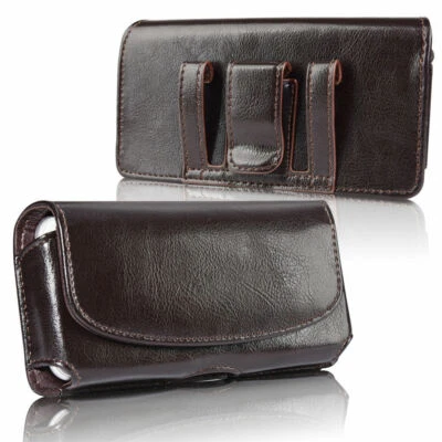 Horizontal Leather Phone Case for iPhone XS Max Carrying Pouch Belt Clip Holster - Image 1 of 4
