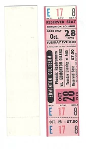 10.28 1975 WHA Coliseum Hockey Phoe Roadrunners @R Edmonton Oilers Unused Ticket - Bild 1 von 1