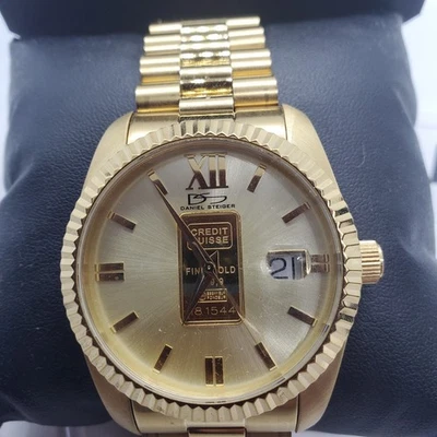 Reloj pulsera Daniel Steiger 1 gramo .9999 barra oro fino Foto 1 de 4