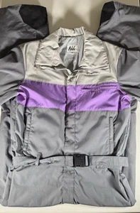Vintage Nils Ski Suit Women's Large One Piece Gray Purple 36x34 Snow Made USA - Picture 1 of 22
