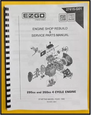 295 ROBIN MANUAL DE REPARACIÓN DEL MOTOR SE ADAPTA A 295cc 350cc 1992-2007 carro de golf EZGO EZ-GO Foto 1 de 4