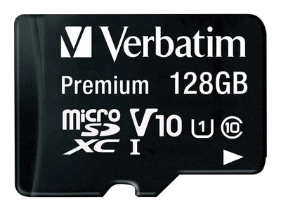 Verbatim Premium 128 GB MicroSDXC Classe 10 UHS-I 45 MB/s 10 MB/s Class 10 44085 - Immagine 1 di 2