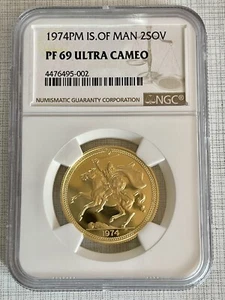 Isle of Man 1974 2 Soveroign Gold NGC PF69 ULTRA CAMEO SKU# 5826 - Picture 1 of 2