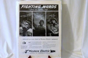 1942 Western Electric Print Ad WW 2 Fighting Words from our Fighting Men - Picture 1 of 3