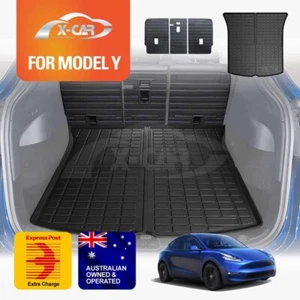 Trunk Cargo Mat Boot Liner Back Seat Kick Protector for Tesla Model Y 2022-2025 - Picture 1 of 22