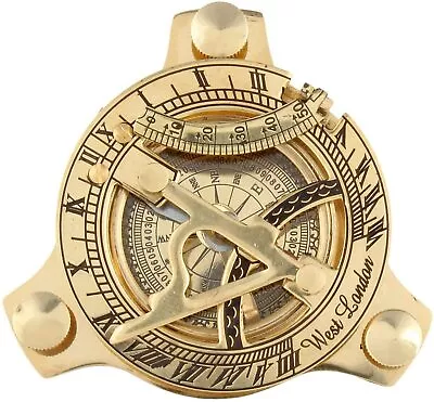 Nautical Antique Brass 3 Inch Sundial Compass Collectible Gift Item  • 18.89$