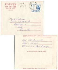 5c Dollard des Ormeaux 1960 CFPO-104 Paris, France Forces Air Letter to Ottawa,