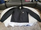 Carhartt Detroit Jacket J001-Blk Blanket Lined Union Made In Usa Sz Large Tall