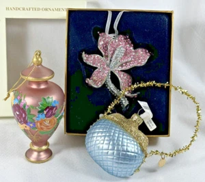 Dillard's Trimmings Handcrafted Hanging Girls Ornament Jeweled Flower & Purse - Picture 1 of 5