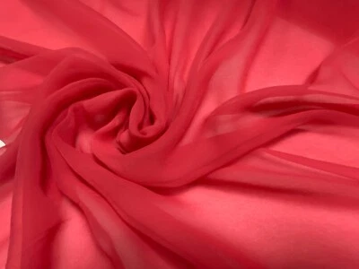 Plain Poly Moss Crepe Sheer Chiffon Fabric Dress Dupatta Deco Arch Material 44" - Image 1 of 4