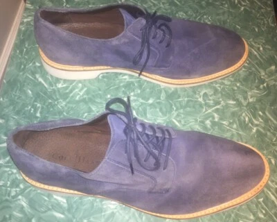 Oxford informales Cole Haan para hombre EE. UU. 12 azul gamuza blanca suela exterior #C12644 Foto 1 de 4